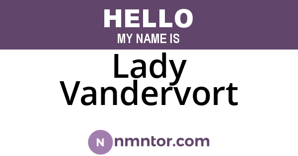 Lady Vandervort