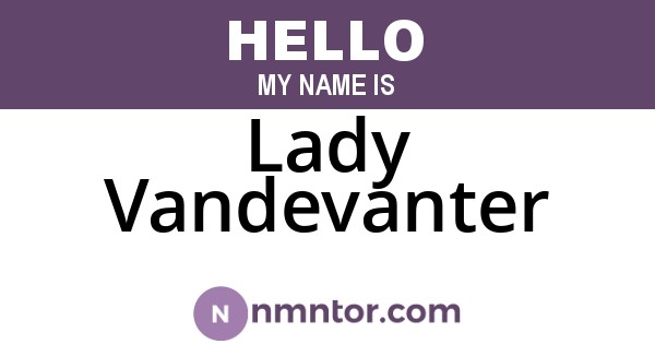 Lady Vandevanter