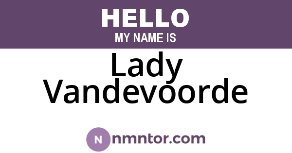 Lady Vandevoorde