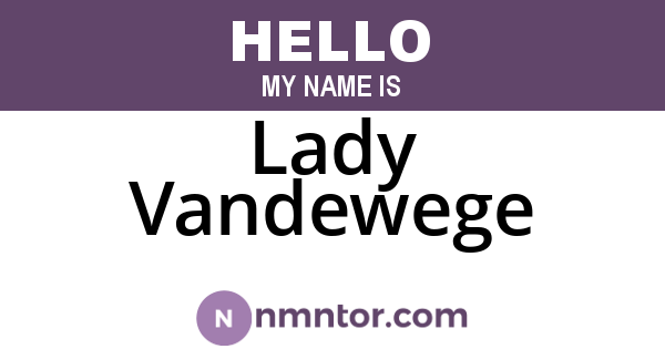 Lady Vandewege