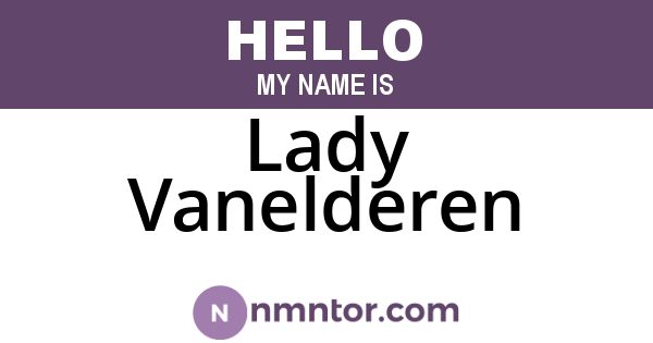 Lady Vanelderen