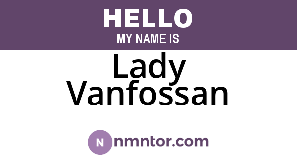 Lady Vanfossan