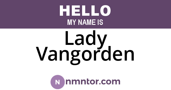 Lady Vangorden