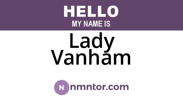 Lady Vanham