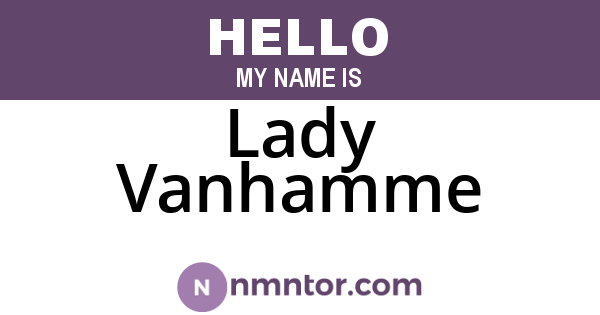 Lady Vanhamme