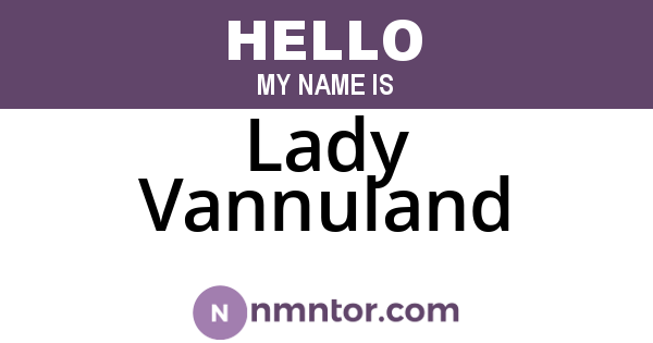 Lady Vannuland