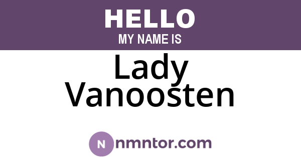 Lady Vanoosten