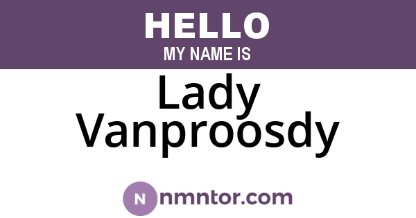 Lady Vanproosdy