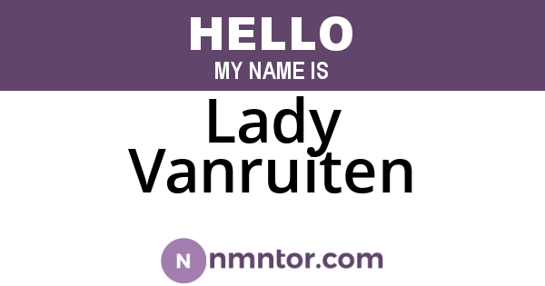 Lady Vanruiten