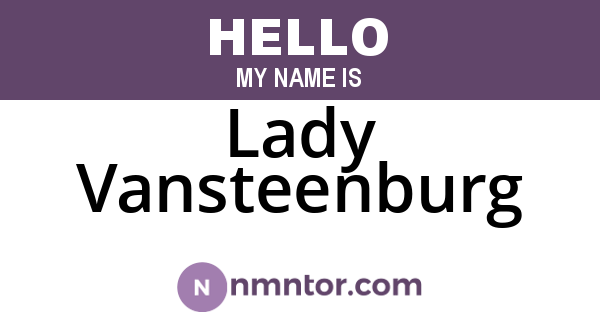 Lady Vansteenburg