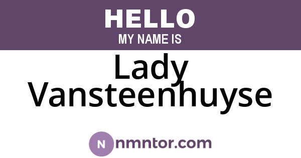 Lady Vansteenhuyse