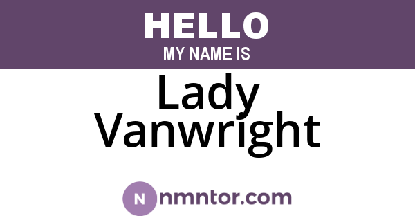 Lady Vanwright