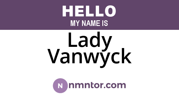 Lady Vanwyck