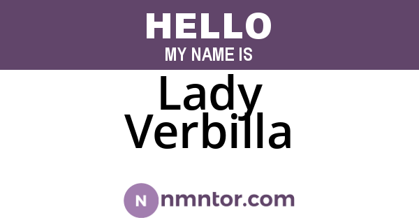 Lady Verbilla