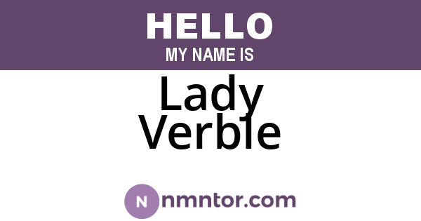 Lady Verble