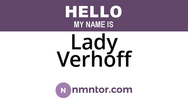 Lady Verhoff