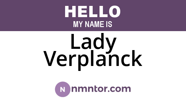 Lady Verplanck