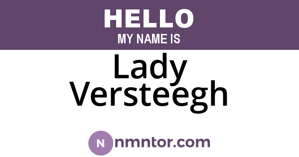 Lady Versteegh