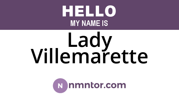 Lady Villemarette