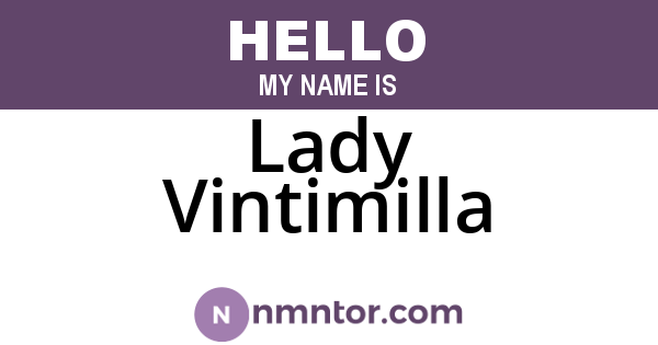 Lady Vintimilla