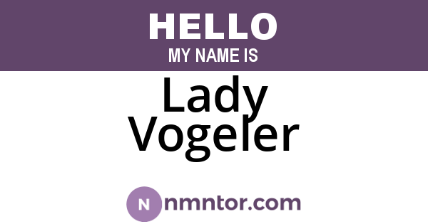 Lady Vogeler