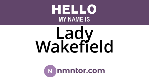 Lady Wakefield