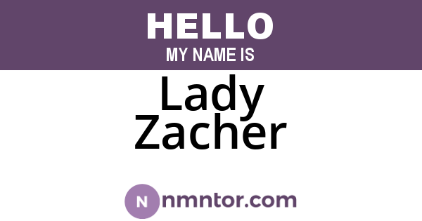 Lady Zacher