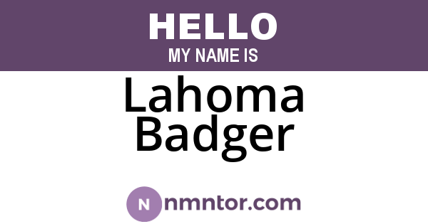 Lahoma Badger