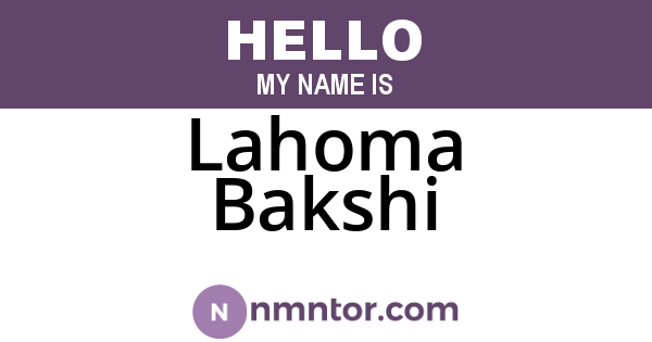 Lahoma Bakshi