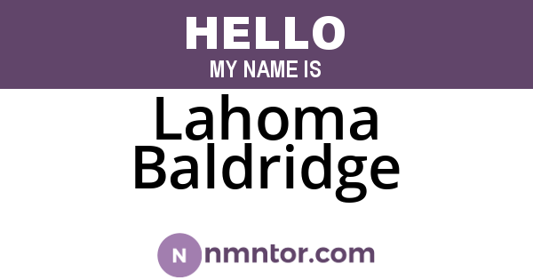 Lahoma Baldridge