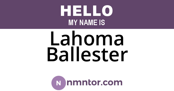 Lahoma Ballester