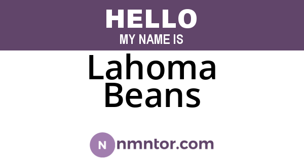 Lahoma Beans