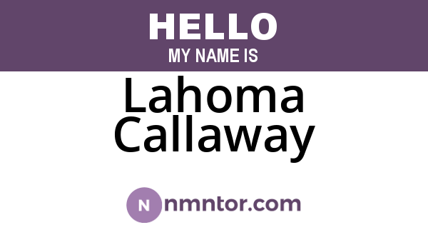 Lahoma Callaway