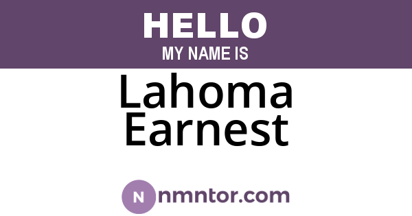 Lahoma Earnest