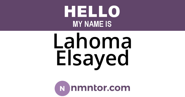 Lahoma Elsayed