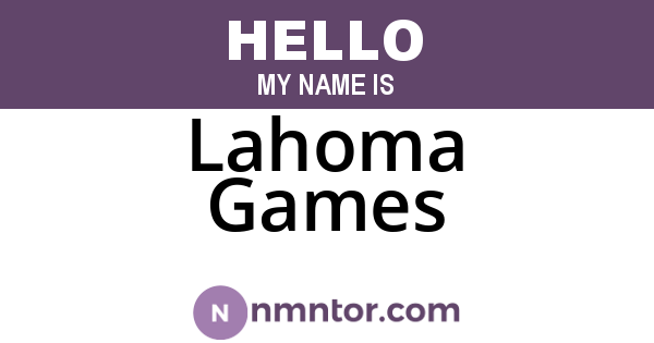 Lahoma Games