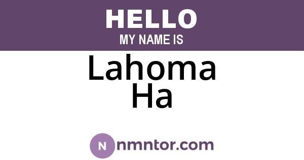 Lahoma Ha