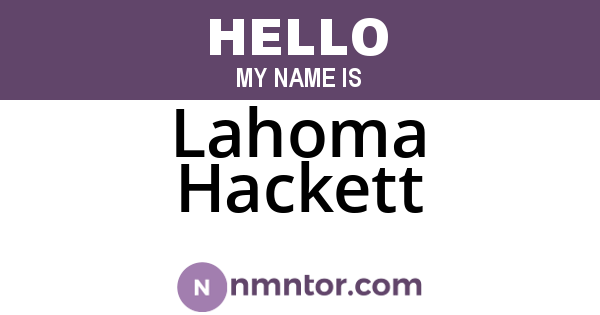 Lahoma Hackett
