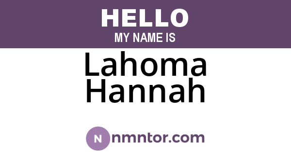 Lahoma Hannah