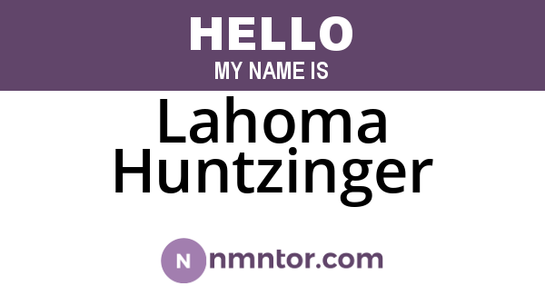 Lahoma Huntzinger