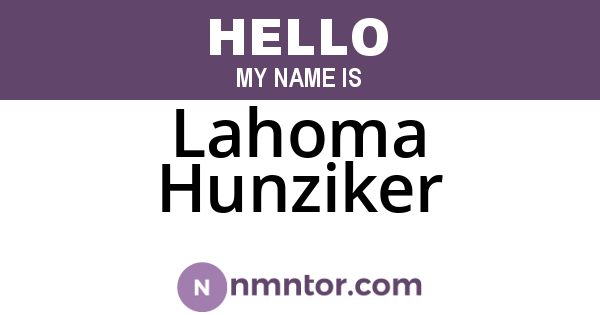 Lahoma Hunziker