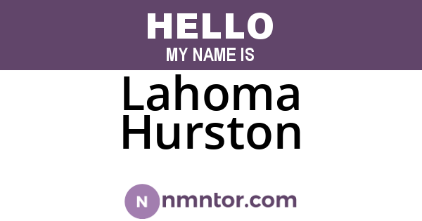 Lahoma Hurston