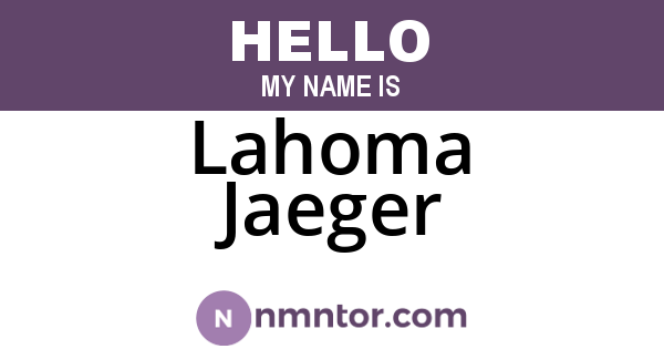 Lahoma Jaeger