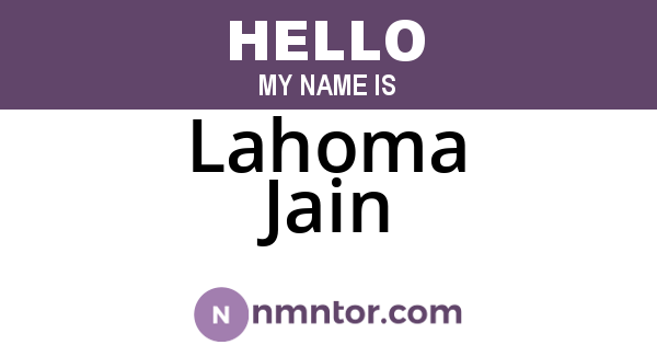 Lahoma Jain