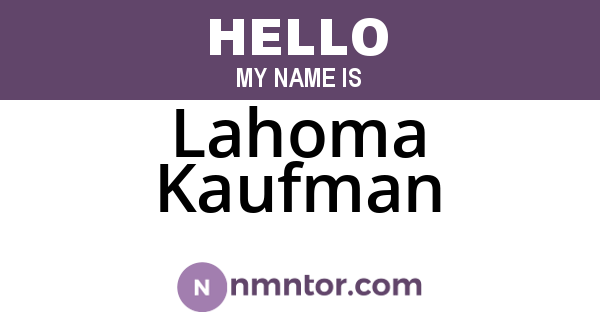 Lahoma Kaufman