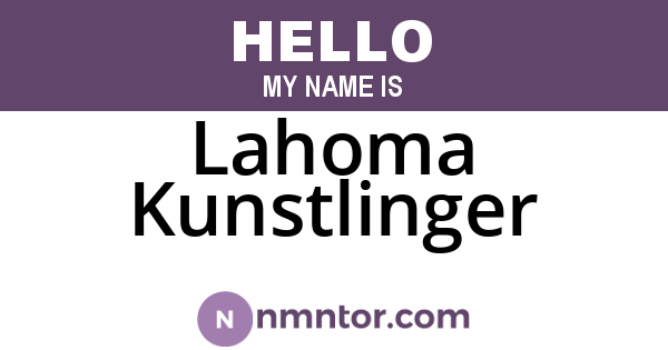 Lahoma Kunstlinger