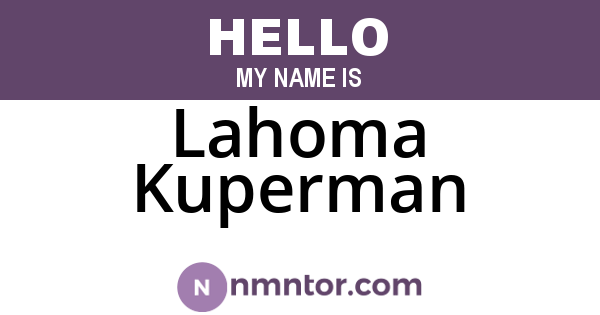 Lahoma Kuperman