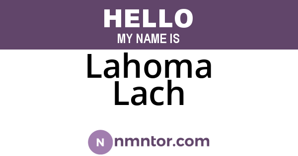Lahoma Lach