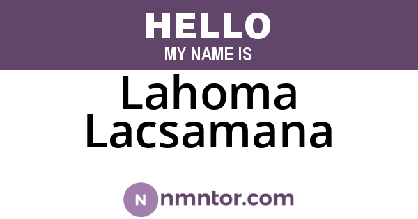 Lahoma Lacsamana