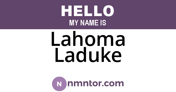 Lahoma Laduke